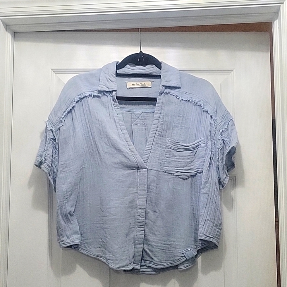 Women's M Light Blue Free People Top